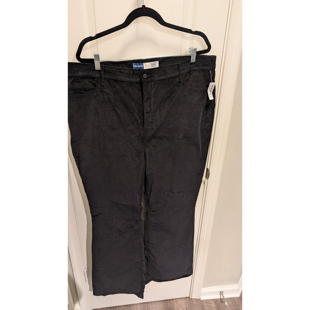 Old Navy‎ Velour Black High Rise Flare Pants Size 20 New